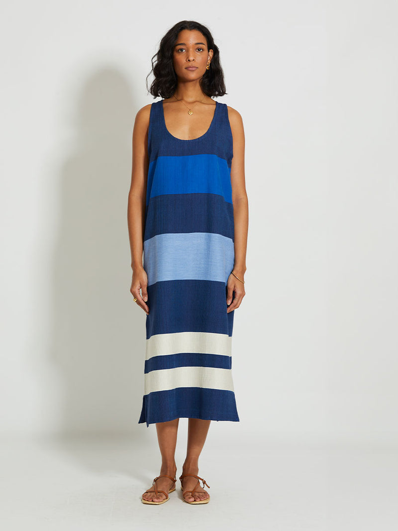 lemlem Women s LILIAN Tank Dress in Betami Azure